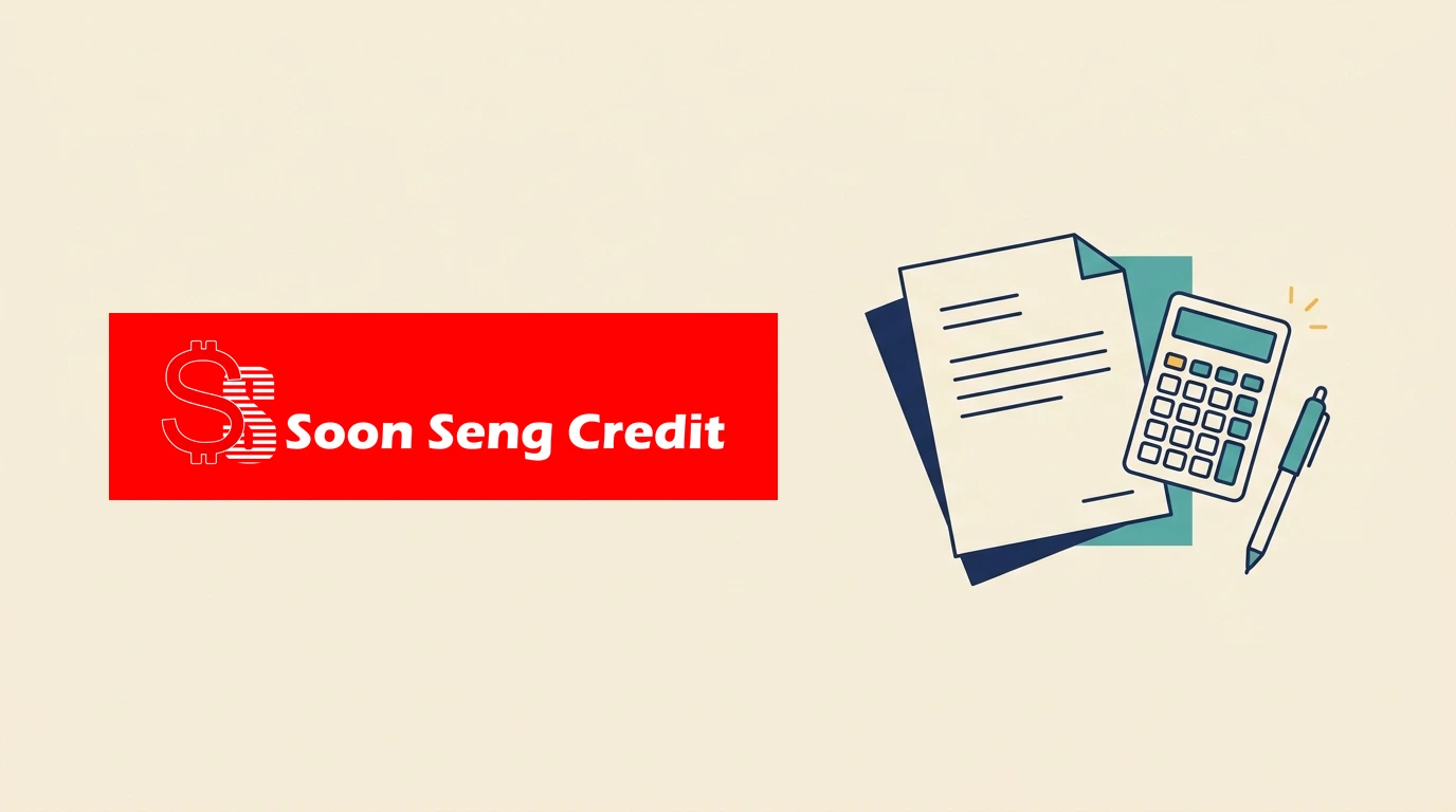 Soon Seng Credit logo with a simple document and calculator illustration